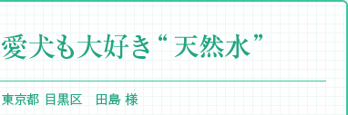 『愛犬も大好き“天然の水”』東京都 目黒区　田島 様